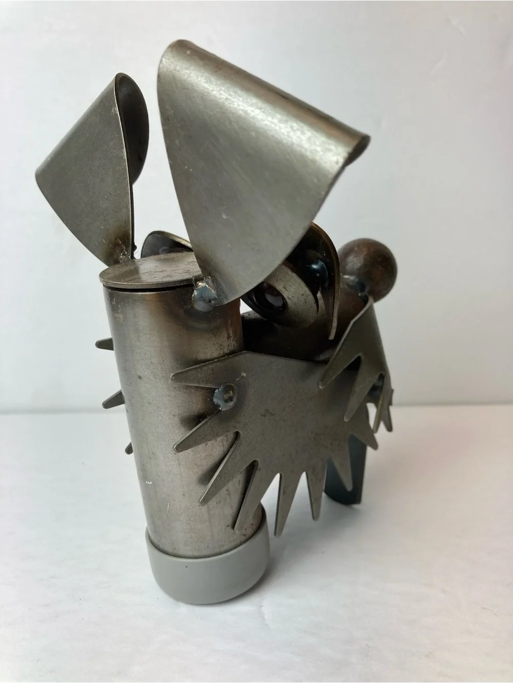 Stanley Metal Dog Figurine - Recycled Metal Red Eyed Junkyard Dog Bottle Topper